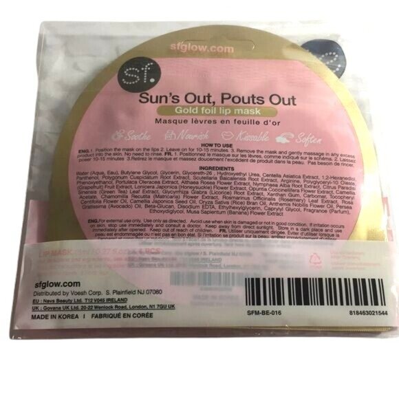 Sun’s Out, Pouts Out Womens Lip Masks 4 in Bag New - Picture 2 of 3